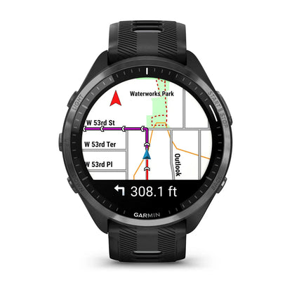 Forerunner 965 Black/Powder Gray Silicone Band